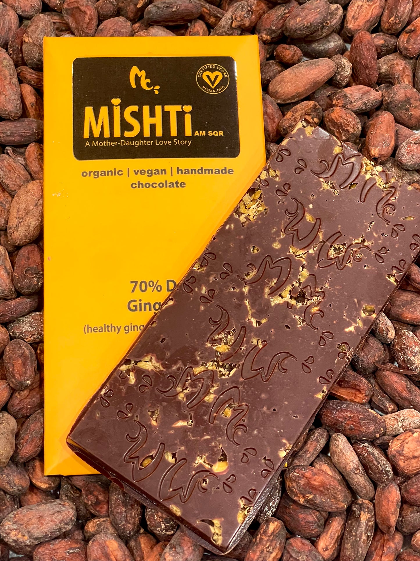 Gingerony - 70% dark chocolate with ginger chunks