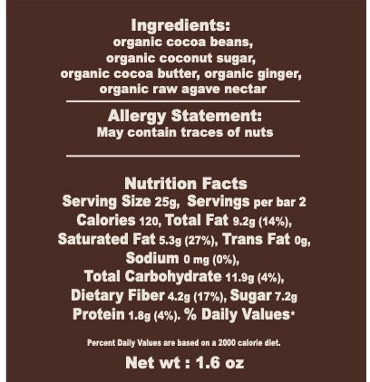 Gingerony - 70% dark chocolate with ginger chunks