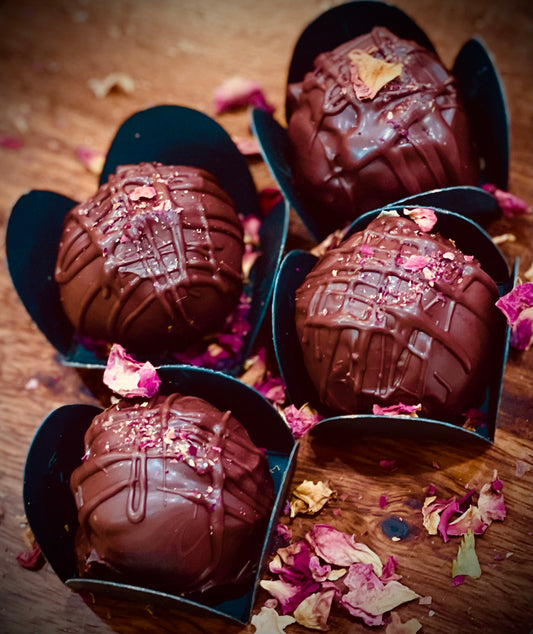 Dark Chocolate Rose Truffles
