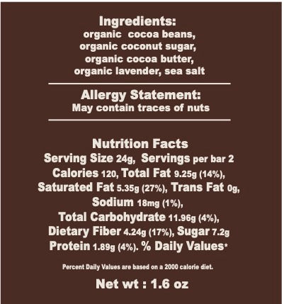 Dark Lavender Sea Salt - 70% chocolate with Lavender & sea salt